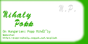 mihaly popp business card